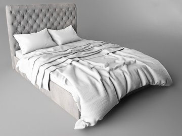 Ліжко New York Corners 160x200 см Тканина 1-ї категорії Білий — Morfey.ua