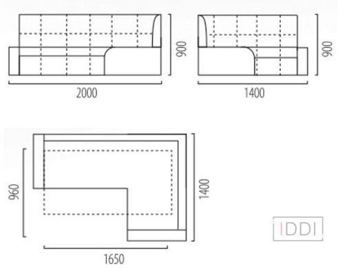 Кухонный диван Чак-8 Yudin 165x96 см Ткань 0-й категории — Morfey.ua
