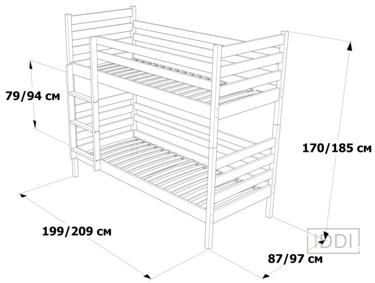 Кровать Шрек двухъярусная Drimka 80x190 см — Morfey.ua