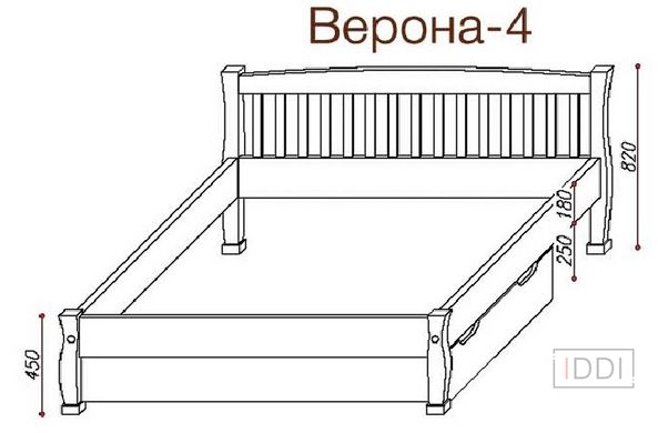 Ліжко Верона-4 Темп-Меблі 80x190 см Без ніші — Morfey.ua