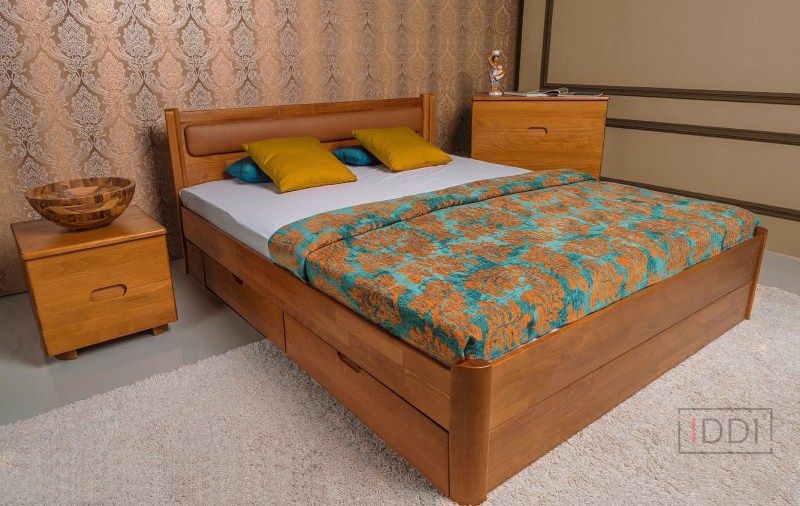 Полуторне ліжко Марго м'яка з ящиками Олімп 120x200 см Венге темний — Morfey.ua