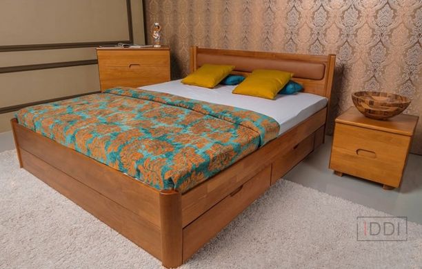 Полуторне ліжко Марго м'яка з ящиками Олімп 120x200 см Венге темний — Morfey.ua