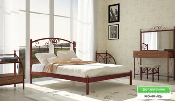 Ліжко односпальне Монро Метал Дизайн 80x190 см Чорний — Morfey.ua