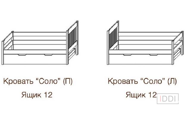 Ліжко одноярусна Соло Темп-Меблі 80x190 см Без ніші — Morfey.ua
