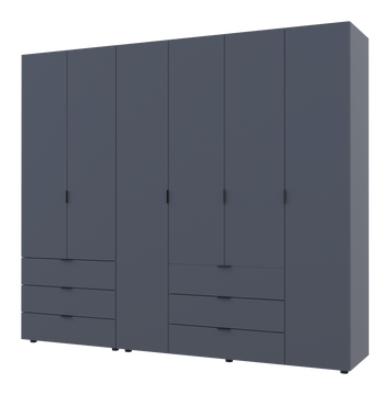 Распашной шкаф для одежды Doros Гелар комплект Графит 2+4 ДСП 232,5х49,5х203,4 (42002133) — Morfey.ua