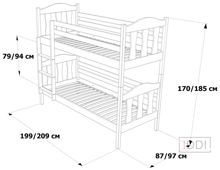 Кровать Сонька двухъярусная Drimka 80x190 см — Morfey.ua