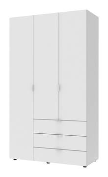 Розпашна Шафа для одягу Doros Гелар Білий 3 ДСП 116,2х49,5х203,4 (42001021) — Morfey.ua