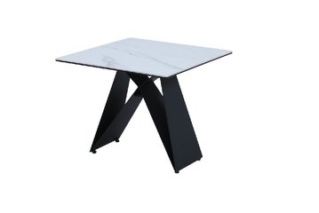Кофейный стол "Бруно" белый мрамор + черный — Morfey.ua
