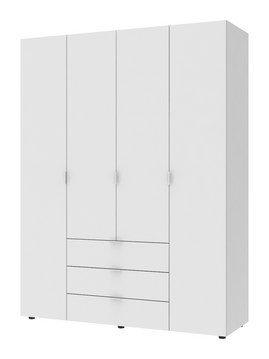 Розпашна Шафа для одягу Doros Гелар Білий 4 ДСП 155х49,5х203,4 (42001022) — Morfey.ua