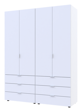 Розпашна Шафа для одягу Doros Гелар комплект Білий 2+2 ДСП 155х49,5х203,4 (42002117) — Morfey.ua