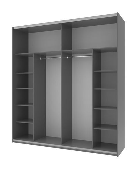 Шафа купе Doros G-Caiser Антрацит / Білий 2 ДСП / 3 частини 220х60х240 (42001012) &mdash; Morfey.ua