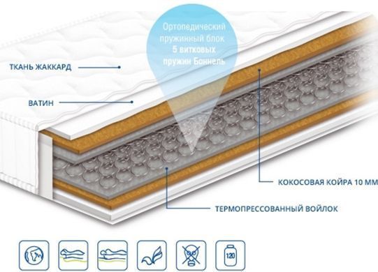 Матрац пружинний Сонлайн Чемпіон Cocos 70x190 см &mdash; Morfey.ua