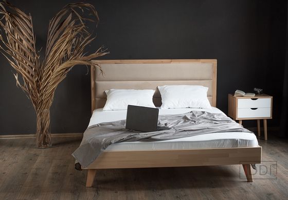 Двуспальная кровать Моника на ножках Camelia Бук щит 160x200 см с подъёмным механизмом — Morfey.ua