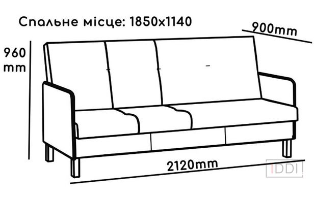 Диван Книжка Yudin 185x114 см Ткань 0-й категории — Morfey.ua