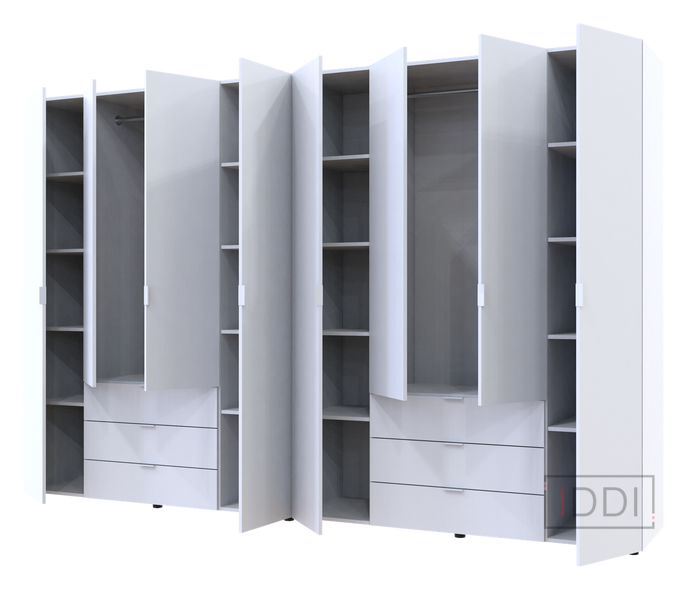 Распашной шкаф для одежды Doros Гелар комплект Белый 4+4 ДСП 310х49,5х203,4 (42002121) — Morfey.ua