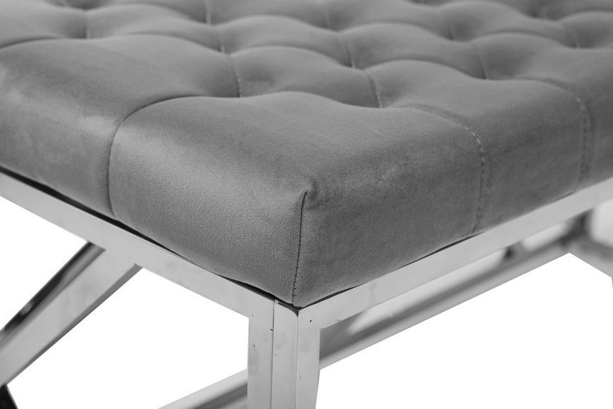 Банкетка BN-3 сірий велюр + срібло &mdash; Morfey.ua