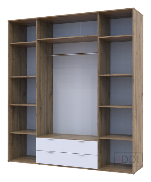Распашной шкаф для одежды Doros Hugo Тахо / Белый 2 ДСП / 2 Зеркала 200х52х219 (44900099) — Morfey.ua