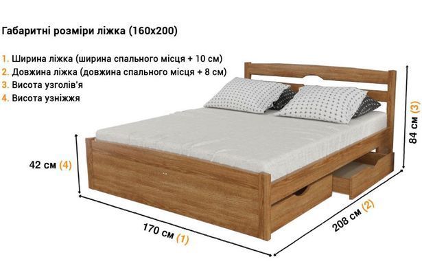 Ліжко Ликерія Люкс односпальна з ящиками МІКС-Меблі 80x200 см &mdash; Morfey.ua