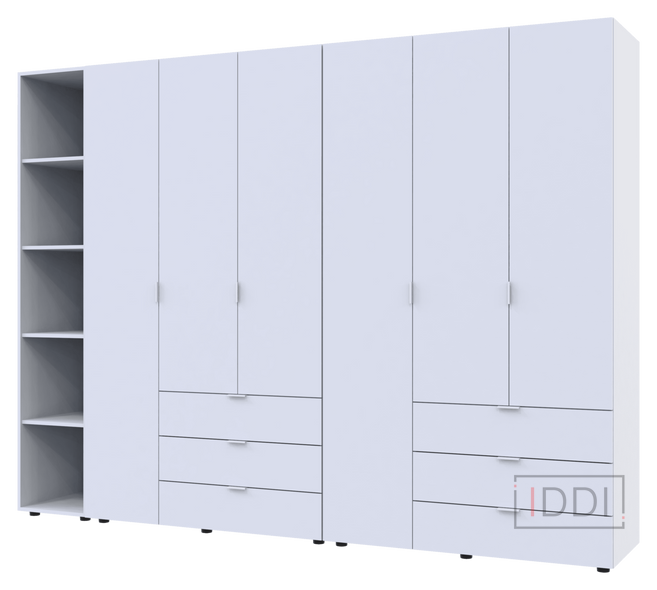 Комплект Doros Гелар с Этажеркой Белый 3+3 ДСП 270.6х49.5х203.4 (42005036) — Morfey.ua