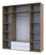 Распашной шкаф для одежды Doros Hugo Тахо / Белый 2 ДСП / 2 Зеркала 200х52х219 (44900099)