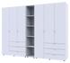 Комплект Doros Гелар с Этажеркой Белый 3+3 ДСП 270.6х49.5х203.4 (42005036)