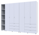 Комплект Doros Гелар з Етажеркою Білий 3+3 ДСП 270.6х49.5х203.4 (42005036)