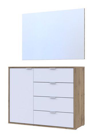 Комплект Комод Doros Hugo Тахо / Білий ДСП 100х38х80 + Дзеркало 100х2х70 (42002111) &mdash; Morfey.ua