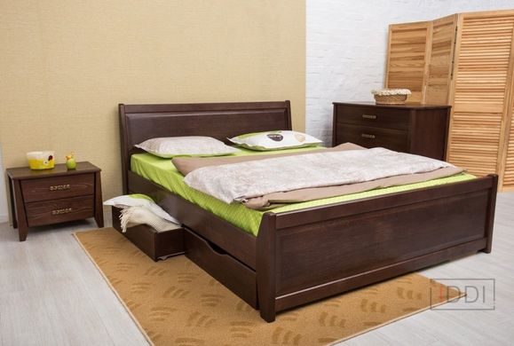 Полуторная кровать Олимп Сити Филенка с ящиками 120x190 см Орех — Morfey.ua