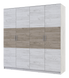 Розпашна шафа для одягу Doros Моніка Дуб Крафт Білий / Дуб Крафт Сірий 200х56х205 (44900114)