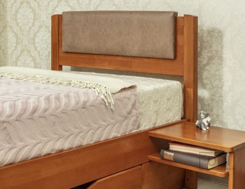 Односпальне ліжко Ліка Люкс з м'якою спинкою і ящиками Олімп 80x190 см Горіх — Morfey.ua