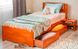 Односпальне ліжко Ліка Люкс з м'якою спинкою і ящиками Олімп 80x190 см Горіх