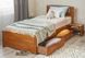 Односпальная кровать Олимп Лика Люкс с мягкой спинкой с ящиками 80x190 см Орех