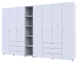 Комплект Doros Гелар с Этажеркой Белый 3+4 ДСП 309.4х49.5х203.4 (42005037)