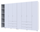 Комплект Doros Гелар з Етажеркою Білий 3+4 ДСП 309.4х49.5х203.4 (42005037)