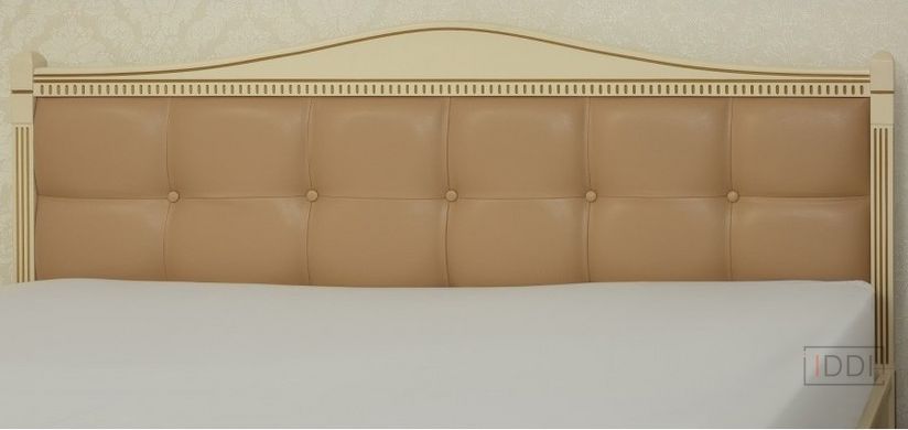 Полуторне ліжко Прованс з м'якою спинкою і патиною (квадрати) Олімп 120x190 см Горіх — Morfey.ua
