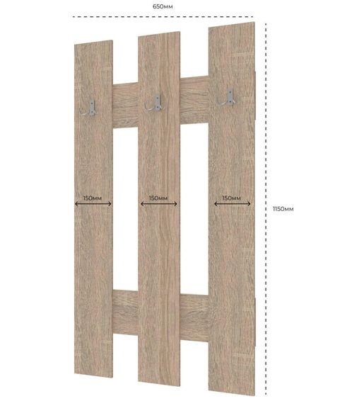 Вешалка для одежды Doros Н1 Дуб сонома 65х3,2х115 (41510009) — Morfey.ua