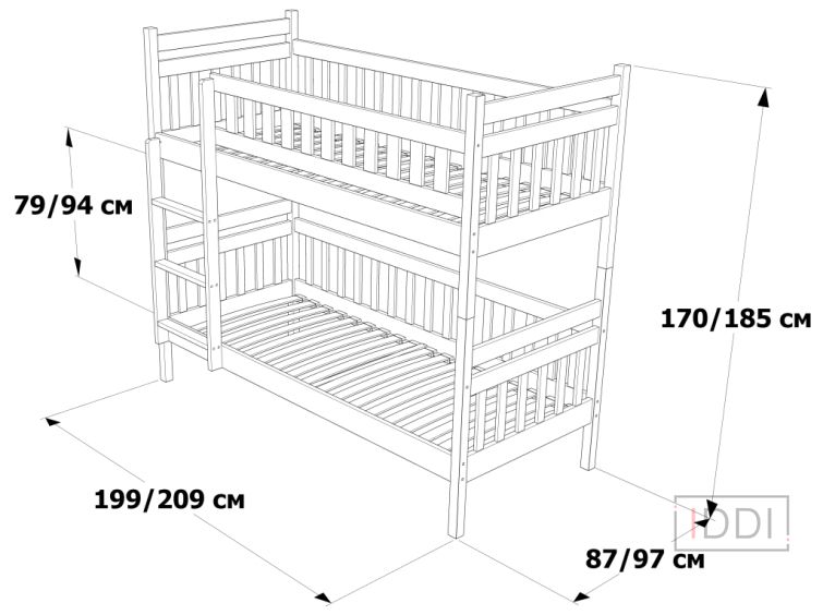 Кровать Том и Джерри двухъярусная с ПМ Drimka 80x190 см — Morfey.ua