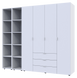 Комплект Doros Гелар з 2 Етажерками Білий 4 ДСП 231.4х49.5х203.4 (42005039)