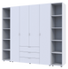 Комплект Doros Гелар с 2 Этажерками Белый 4 ДСП 231.4х49.5х203.4 (42005039)