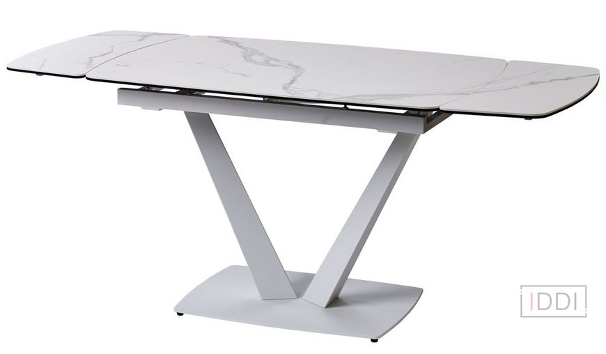 Elvi Matte Staturario керамічний стіл 120-180 см білий — Morfey.ua