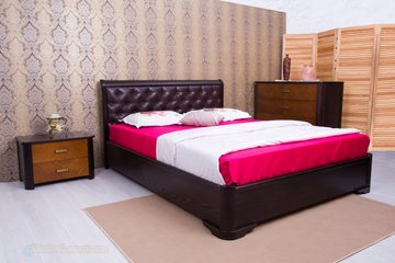 Полуторная кровать Милена с мягкой спинкой Олимп 120x190 см Орех — Morfey.ua