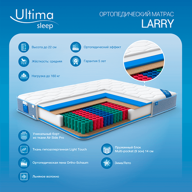 Матрац Ultima Sleep Larry (Ларрі) з інноваційною системою вентиляції Air Side Pro 70x190 см &mdash; Morfey.ua
