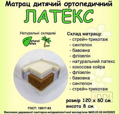 Матрац безпружинний Dz-Mattress Латекс 60x120 см — Morfey.ua