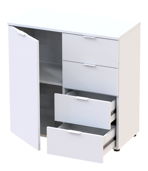Комод Doros Рон 1 1 фасад 4 шухляди Білий 80х38х81 (41516005) &mdash; Morfey.ua