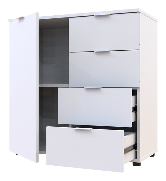 Комод Doros Рон 1 1 фасад 4 шухляди Білий 80х38х81 (41516005) &mdash; Morfey.ua