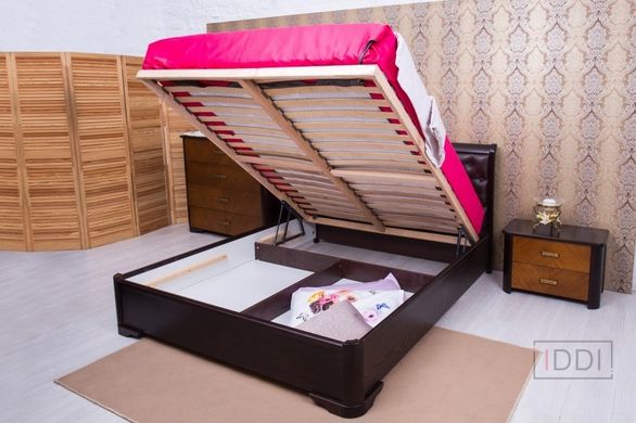Полуторне ліжко Мілена з м'якою спинкою і підйомним механізмом Олімп 120x190 см Горіх — Morfey.ua