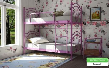 Ліжко Діана двох'ярусна Метал Дизайн 80x190 см — Morfey.ua