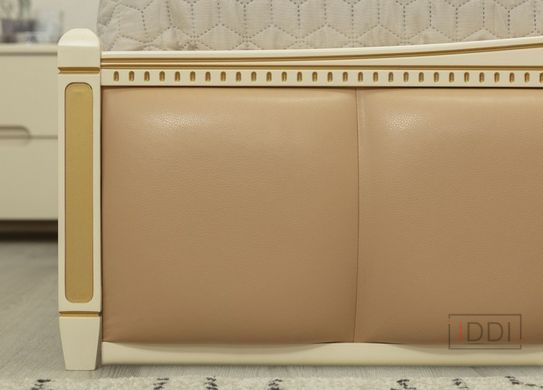 Полуторная кровать Прованс с мягкой спинкой и подъёмным механизмом с патиной (квадраты) Олимп 120x190 см Орех — Morfey.ua