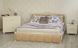 Полуторне ліжко Прованс з м'якою спинкою і підйомним механізмом з патиною (квадрати) Олімп 120x190 см Горіх