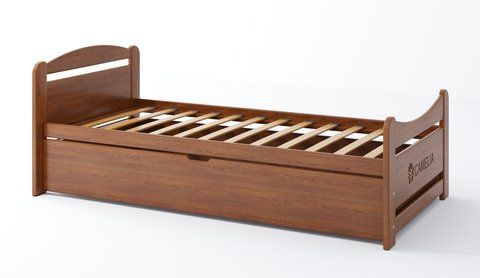 Кровать Линария Camelia Дуб щит Лак 90x200 см Венге &mdash; Morfey.ua